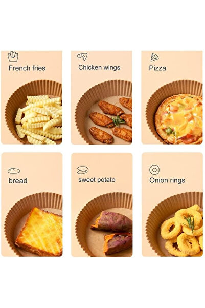 MaffStuff Baking Paper Air Fryer Tray 20×4.5 cm – Set of 50 Pieces, Non-Stick, Disposable