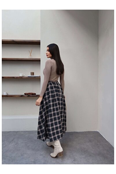 ESRAHELVACI Plaid Pattern Pocket Detail Flared Skirt