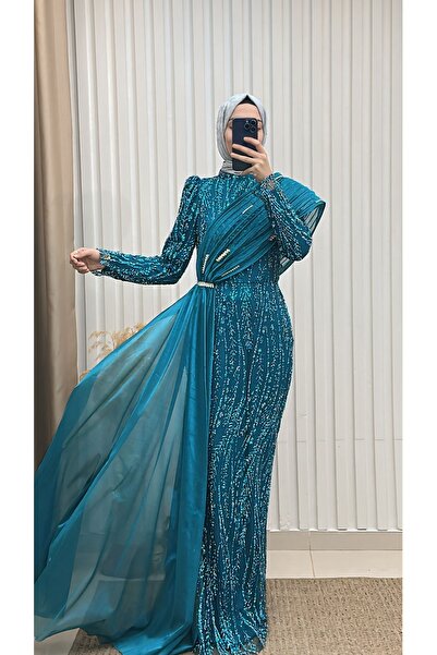 MERVE TESETTÜR Drapeli Tasarım Abiye