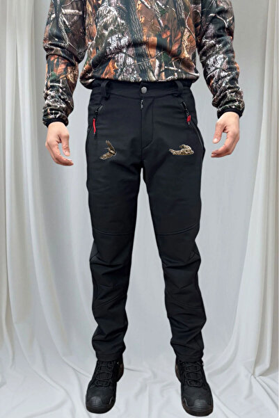 WİDİ Avcılık Çulluk Setter Baskılı Kışlık Siyah Içi Polarlı Su İtici Rüzgar G...