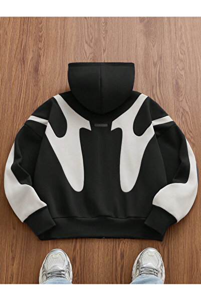 Touz Moda Manfinity Detail Streetwear Hooded Cardigan