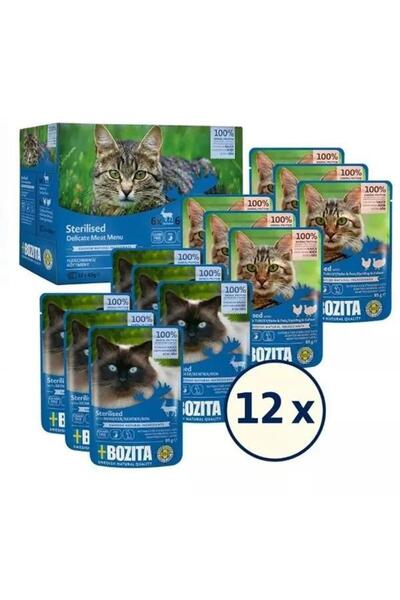 Bozita Kısırlaştırılmış Sos İçinde Yaş Kedi Maması Multibox 12x85 gr