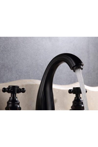 Trendy's TRENDY'S Basin Faucet – Three Ways, Sink Mount, Matte Black Finish