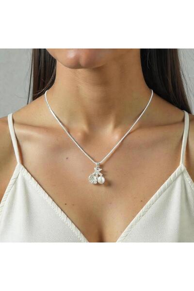 BRZ COLLECTION قلادة مزينة باللؤلؤ – 40+7 سم قابلة للتعديل – ستانلس ستيل – قل...