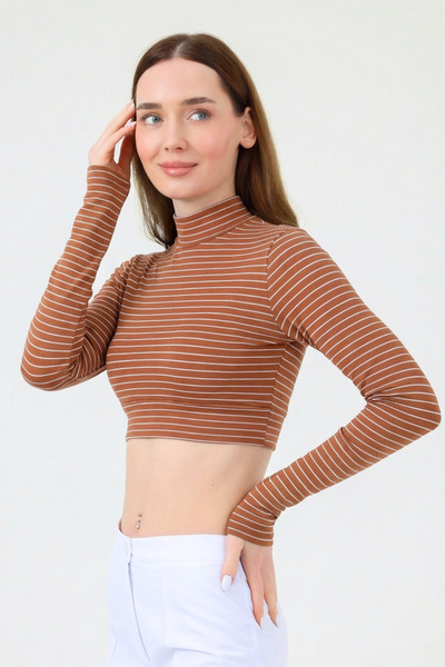 Viridi Medical Fashion Fisherman Necklace Striped Crop Body Cinnamon