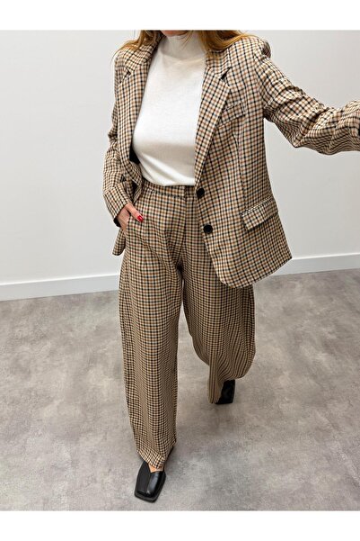 Maldia Shop Women's Retro Pocket Checkered Pants