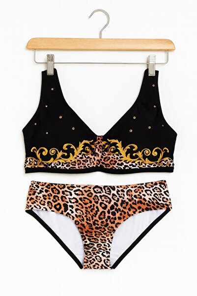 RAPAPA Γυναικείο σετ μπικίνι χωρίς επένδυση με σχέδιο λεοπάρ – Κομψό & εφέ σύσφιξης 1196-70
