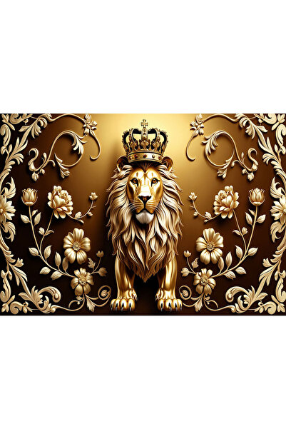VIODESIGN Fototapet 3D, autoadeziv, Golden Lion , multicolor,120x200 cm 3D205