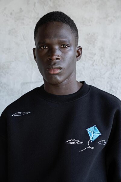 Machinist Kite Embroidered Sweat Black