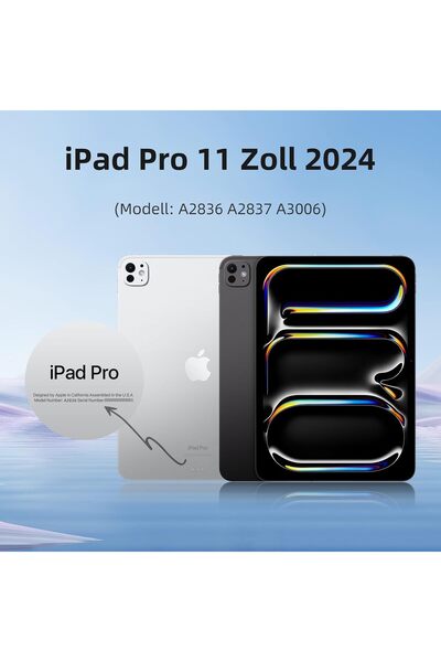 OSIRION Case for iPad Pro 13 inch (2024) with Pencil Holder & Trifold Stand, Grey