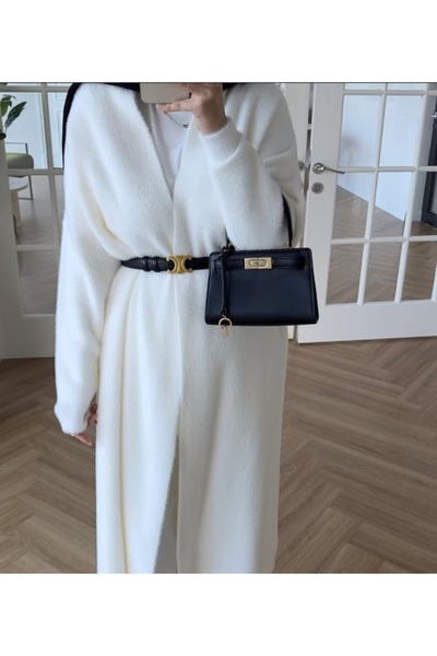 Suede Style 40804- Stylish Comfortable Women's Knitwear Long Jacket