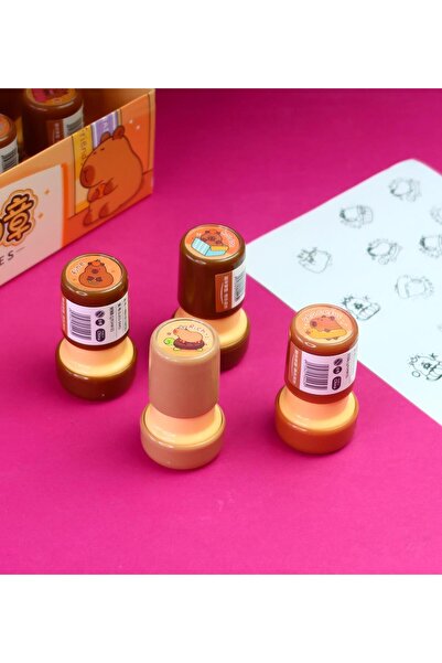 Gift Moda Mini Capybara Yuvarlak Mühür – Sevimli Çocuk Ödül Mühürü (1 Adet)