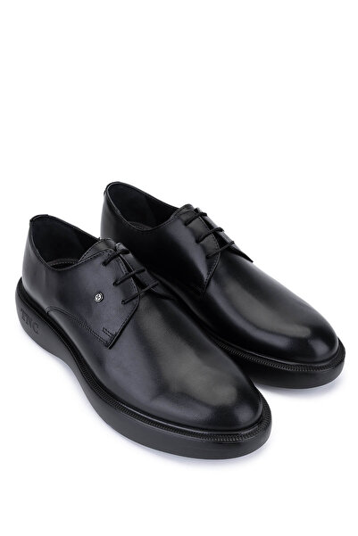 Tamer Tanca Erkek Hakiki Deri Siyah Casual Ayakkabı