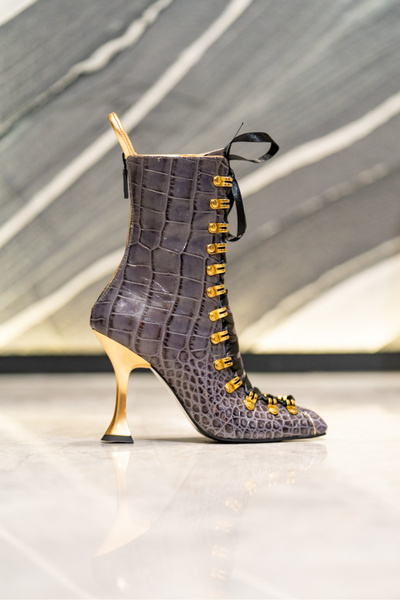 OEM Angelina Grey Genuine Leather Boots - 37