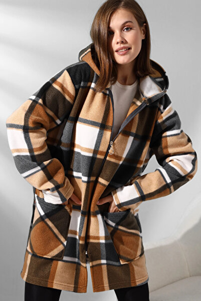 Buklemoda Поларна яке с кариран десен