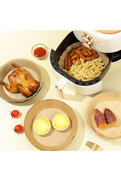 MaffStuff Baking Paper Air Fryer Tray 20×4.5 cm – Set of 50 Pieces, Non-Stick, Disposable