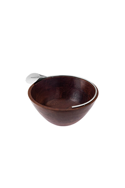 Dania ✨ Indian wood serving bowl with a luxurious metallic finish – 25×12×25 CM