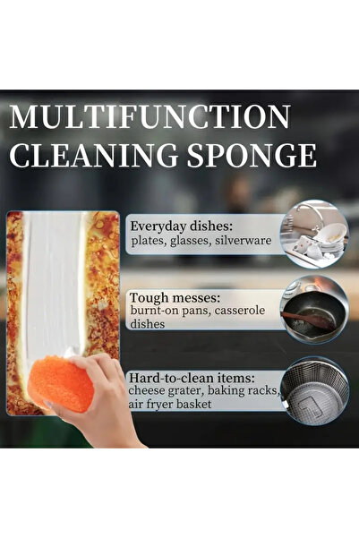 MaffStuff Set of 3 Dish Scrub Sponges for Scratch-Free Cleaning – Multipurpose Kitchen and Bathroom