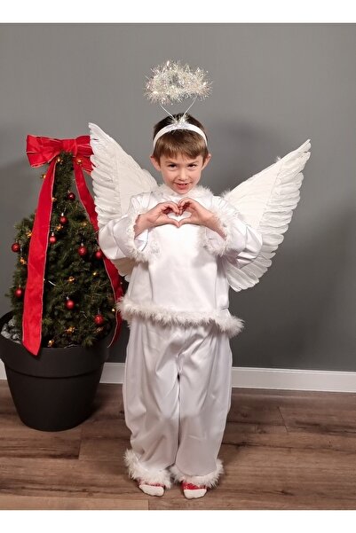 Fashionhaine.ro Costum de serbare ingeras alb baiat