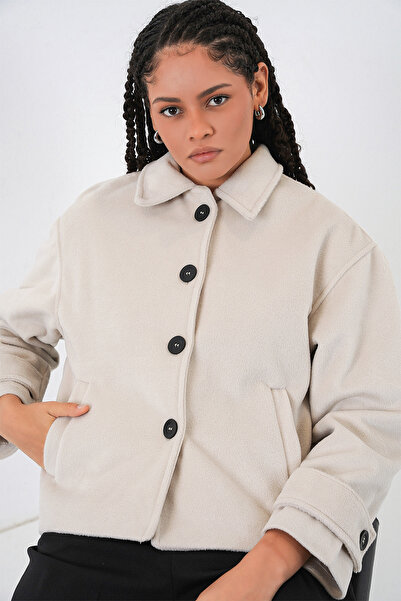 Bigdart Women's Short Cashmere Jacket 0724 - Ecru