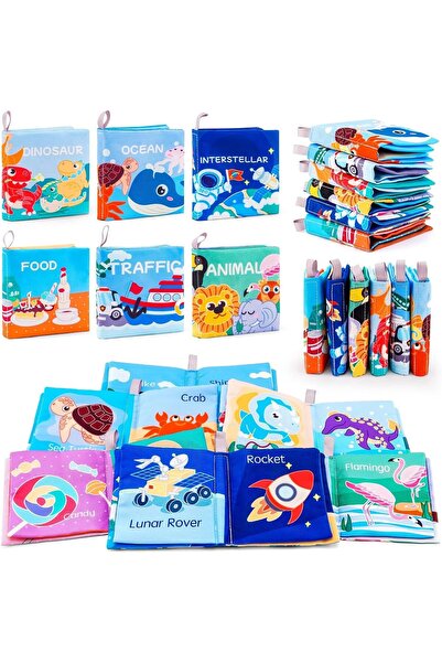 Generic Set of 6 Soft Baby Bath Books – Non-Toxic Fabric Sensory Books for In...