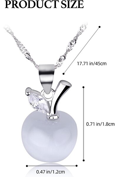 OSIRION Colier cu pandantiv din argint sterlin S925 cu opal și măr (45 cm)