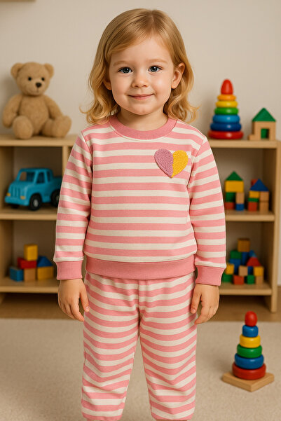 SANTRALBEBE Girl's Fleece-Lined Transitional Set