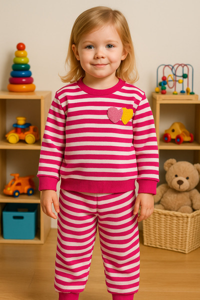 SANTRALBEBE Girl's Fleece-Lined Transitional Set