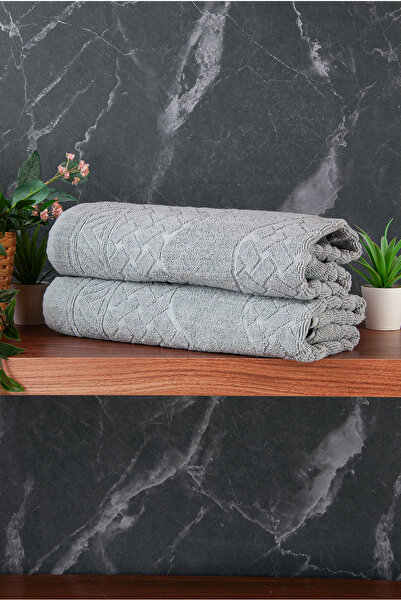 ihvan online 2-штучний набір килимків для ніг з малюнком у вигляді слідів ніг - 50x70 см - Набір водопоглинаючих килимків для ванної кімнати - Сірий