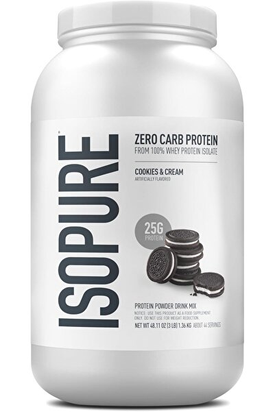 Isopure بروتين مصل اللبن المعزول الخالي من الكربوهيدرات من سوبريور، فيتامين سي والزنك، 25 جرام بروتين، كوكيز وكريمة، 3 أرطال، 41 حصة