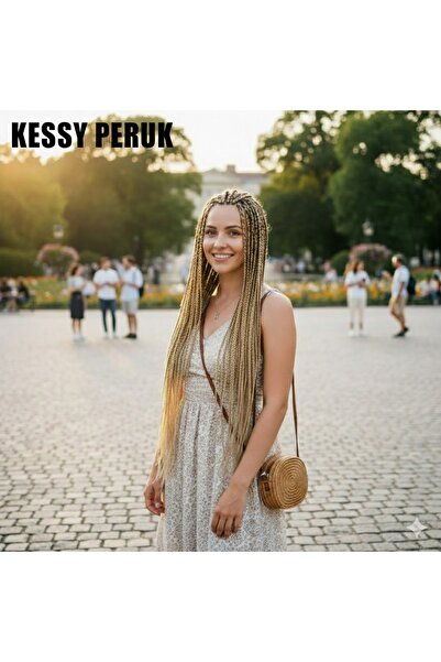 kessy peruk Afrika Örgüsü Kanekalon Fiber Sentetik Saç-165gr (Renk kodu)24A-B...