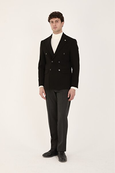 ABOUT US Men's Modern Fit Kaşe K Double-Breasted Jacket # K4057
