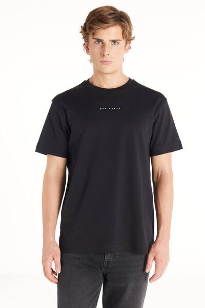 Ted Baker SİYAH LOGOLU BİSİKLET YAKA KISA KOLLU TSHİRT