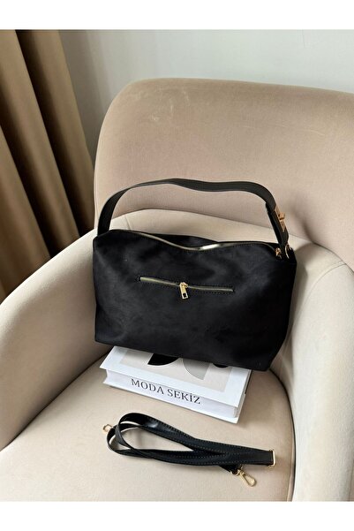 Moda Sekiz Women's Suede Large Size Crossbody Hand and Shoulder Bag