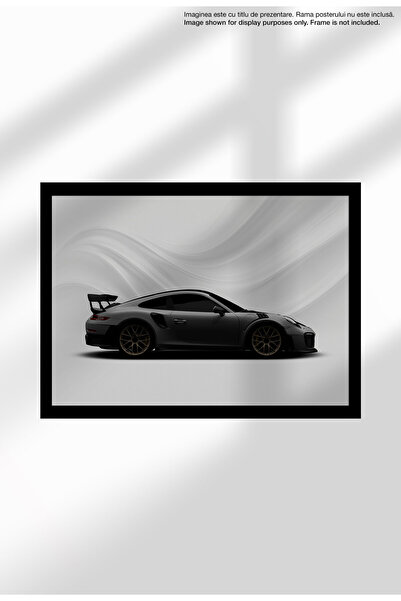 21mxm Modern Supercar Canvas Poster – Unframed Digital Print on Matte Canvas - 1322 GT2 RS - Grey