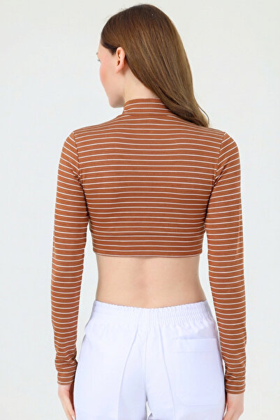 Viridi Medical Fashion Fisherman Necklace Striped Crop Body Cinnamon