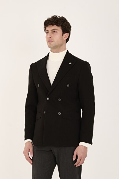 ABOUT US Men's Modern Fit Kaşe K Double-Breasted Jacket # K4057
