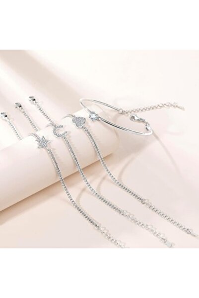 OSIRION Women's 925 sterling silver Star bracelet with zircon, jewelry gift Set