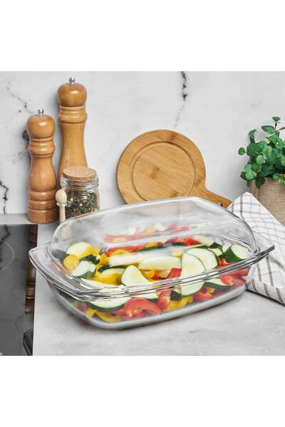 dealshopromania Oală termorezistentă dreptunghiulară Yena Termisil 4,1 litri cu capac ideală pentru o gătire sănătoasă și eficientă