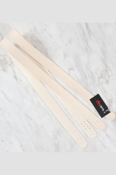 BD fold yarn حزام حقيبة مزدوج بخياطة رياضية 75×2.5 سم كريمي اللون BA-0006