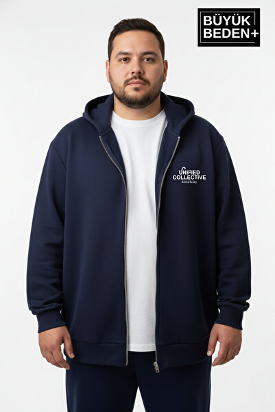 Superlife Ανδρική ζακέτα με φερμουάρ με κουκούλα Unified με τύπωμα SPR26BHR924