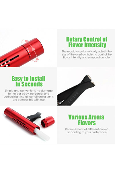 MaffStuff Car Air Freshener Red Aluminum 8.2×1.4 cm – Set of 5 Refills, Ventilation Clip