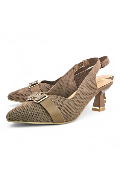 Sunrise Texture Ankle strap pointed closed toe block heel