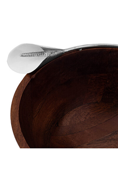 Dania ✨ Indian wood serving bowl with a luxurious metallic finish – 25×12×25 CM