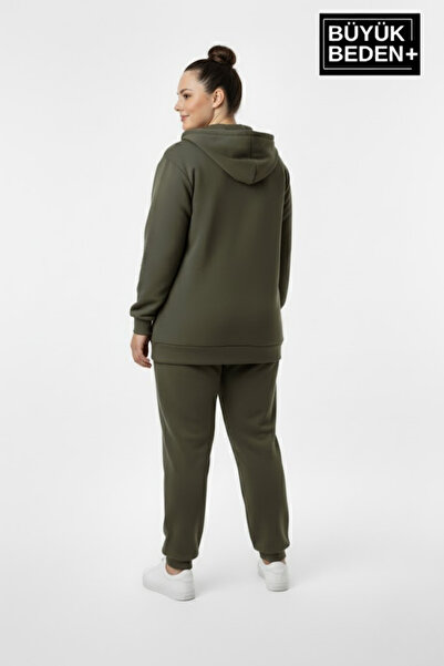 Superlife Women's Plus Size Zippered Hooded Unified Printed Sweatshirt Cardigan Spr26Bhrk924