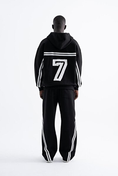 Machinist Ανδρικό φούτερ Social Mode με τύπωμα με φερμουάρ με κουκούλα Μαύρο