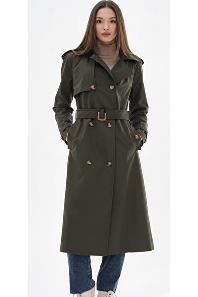 PELTEX Women's Knee-Length Long Bondit Trench Coat