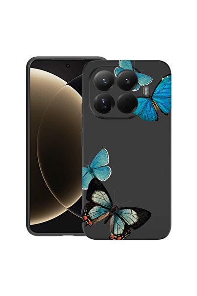 bestcase Husă premium din silicon pentru Xiaomi 15T Pro, cu design fluturi albaștri frumoși, 3100018 PB 991