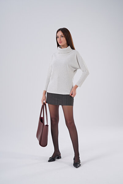 HOFY 1590 Degaje Yaka Yumoş Triko Ribbed Knit Blouse