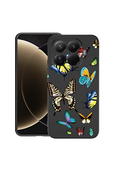 bestcase Husă premium din silicon pentru Xiaomi 15T Pro, cu design cu fluturi în culori frumoase, 3100018 PB 992